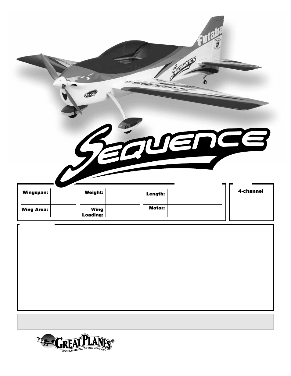 Great Planes Sequence F3A EP ARF - GPMA1575 User Manual | 24 pages