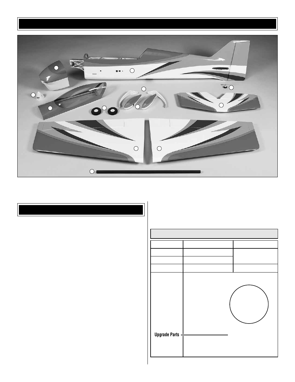 Ordering replacement parts, Kit contents | Great Planes Sequence F3A EP ARF - GPMA1575 User Manual | Page 6 / 24