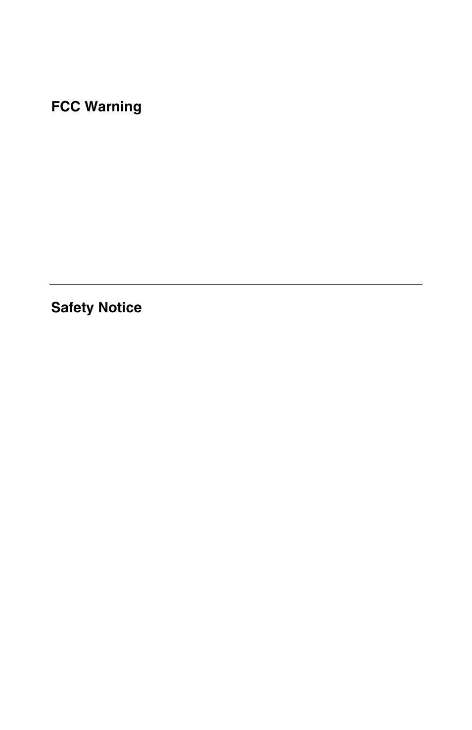 Safety notices, Fcc warning, Safety notice | Cambex Bus Adapter User Manual | Page 36 / 37