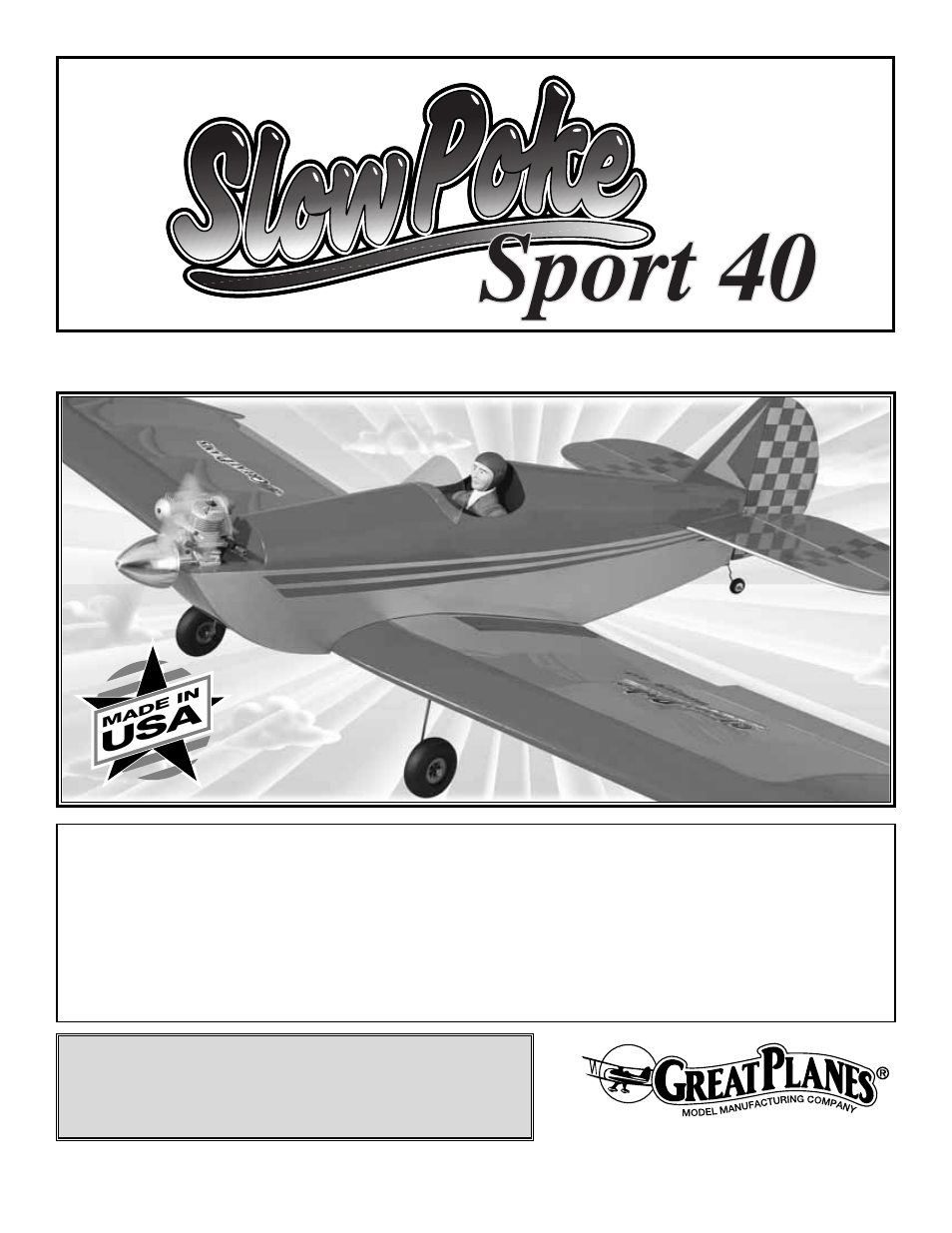 Great Planes SlowPoke Sport 40 Kit - GPMA0492 User Manual | 30 pages