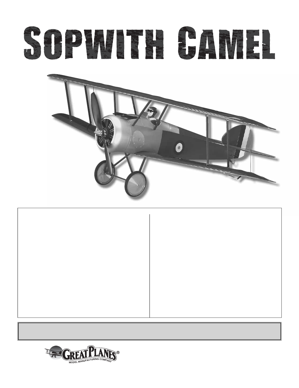 Great Planes Sopwith Camel EP ARF - GPMA1144 User Manual | 24 pages