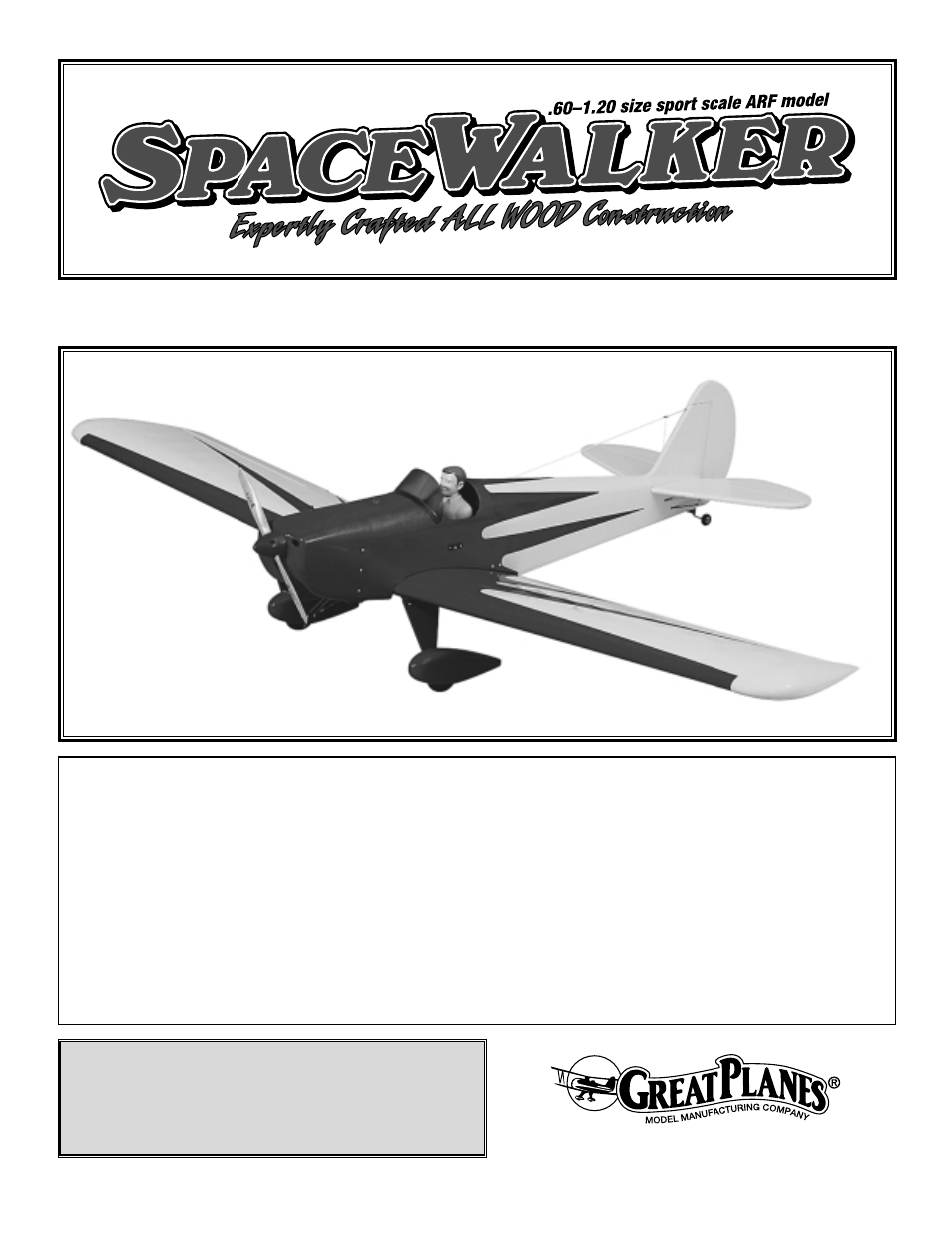 Great Planes SpaceWalker ARF - GPMA1300 User Manual | 24 pages