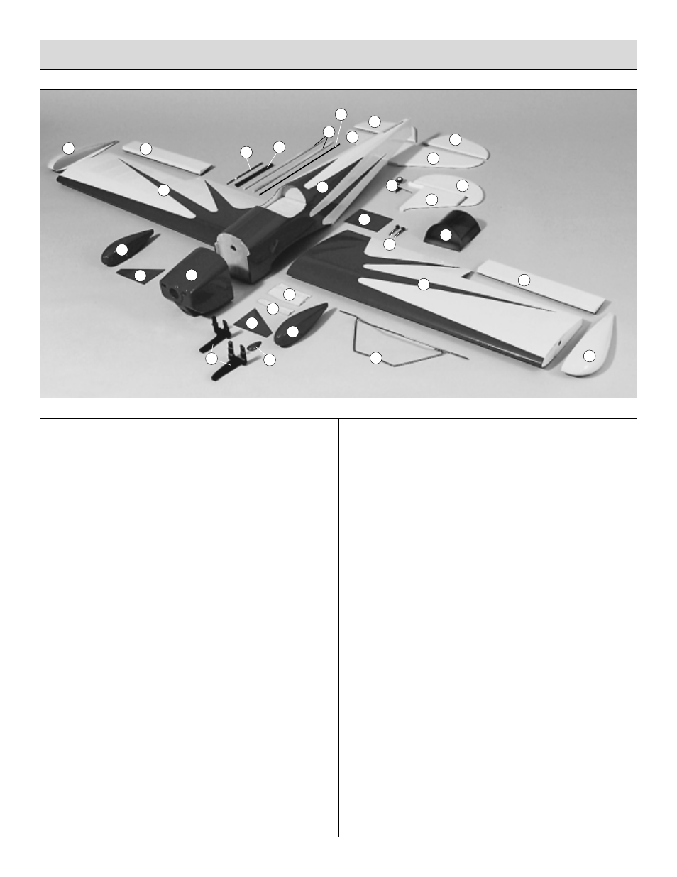 Parts list | Great Planes SpaceWalker ARF - GPMA1300 User Manual | Page 5 / 24