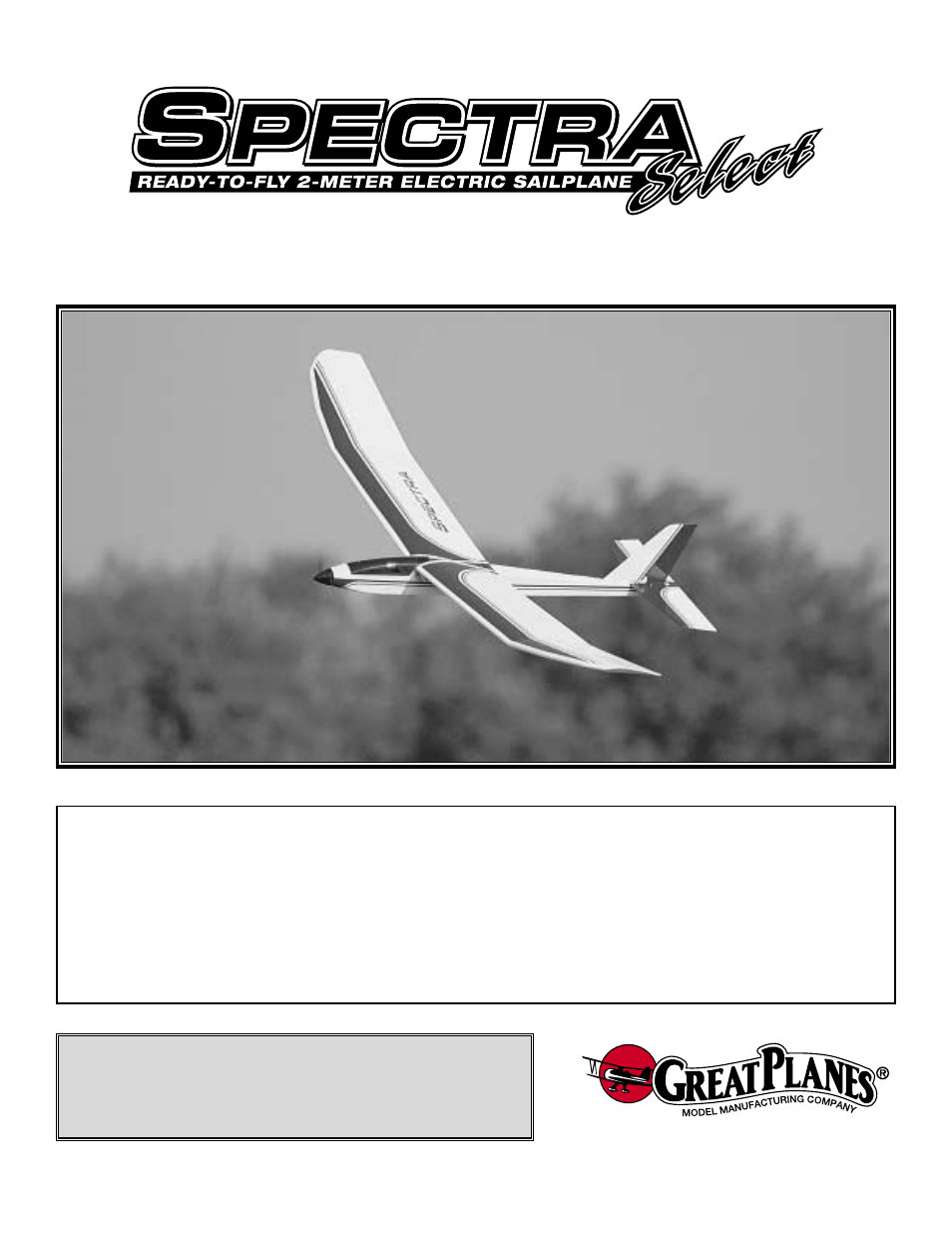 Great Planes Spectra Select RTF - GPMA17** User Manual | 12 pages