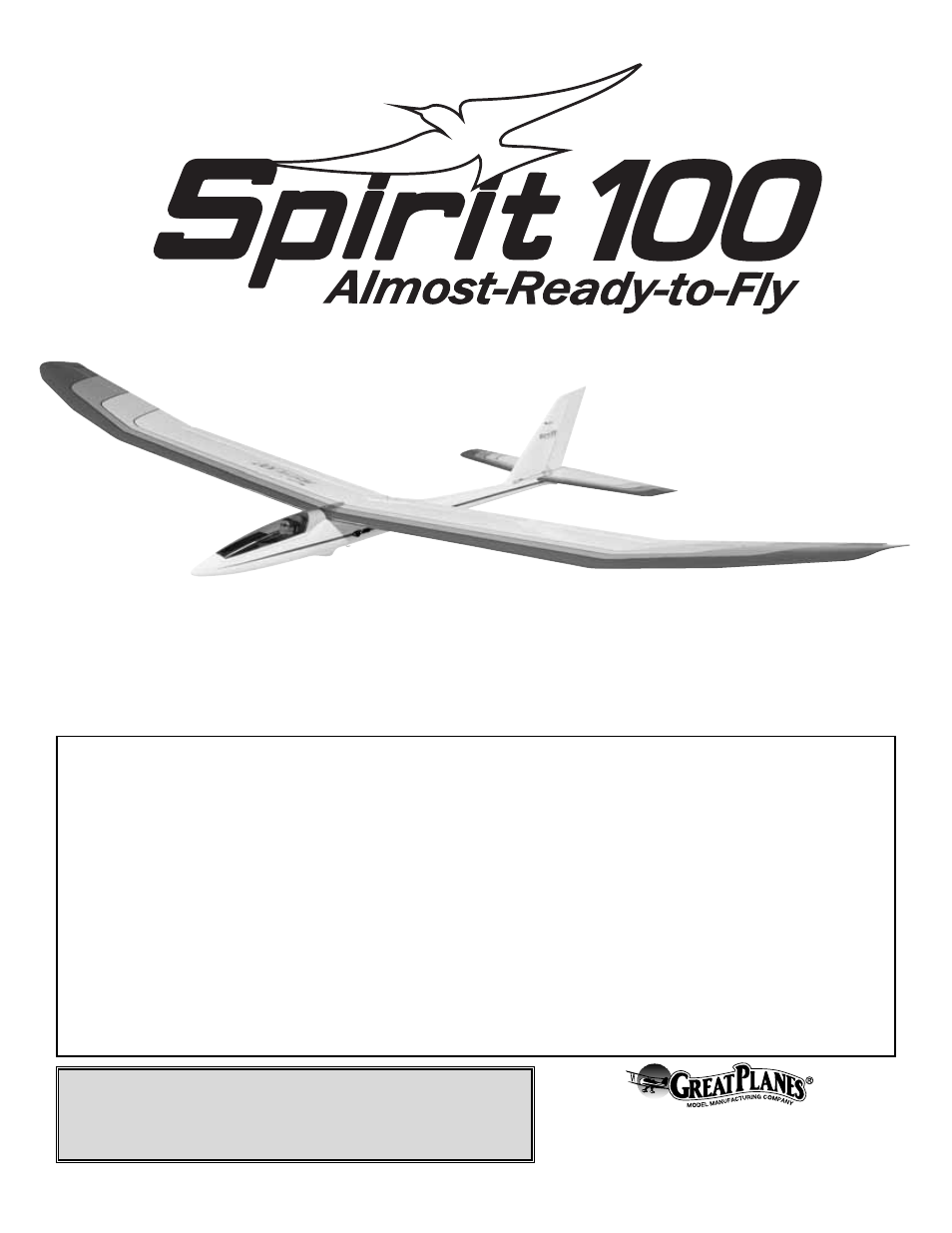 Great Planes Spirit 100 ARF - GPMA1049 User Manual | 20 pages