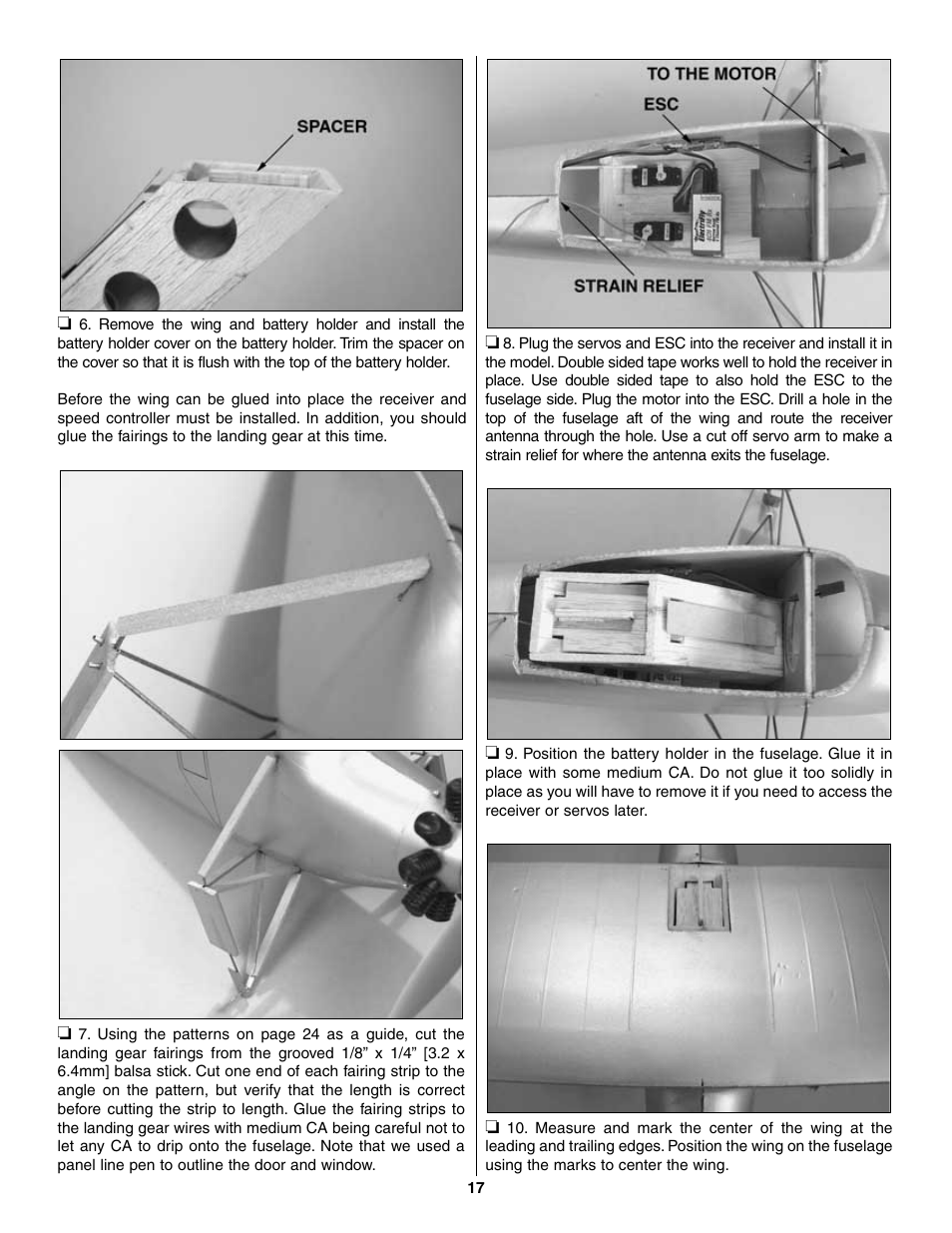 Great Planes Spirit of St. Louis ARF - GPMA1151 User Manual | Page 17 / 24