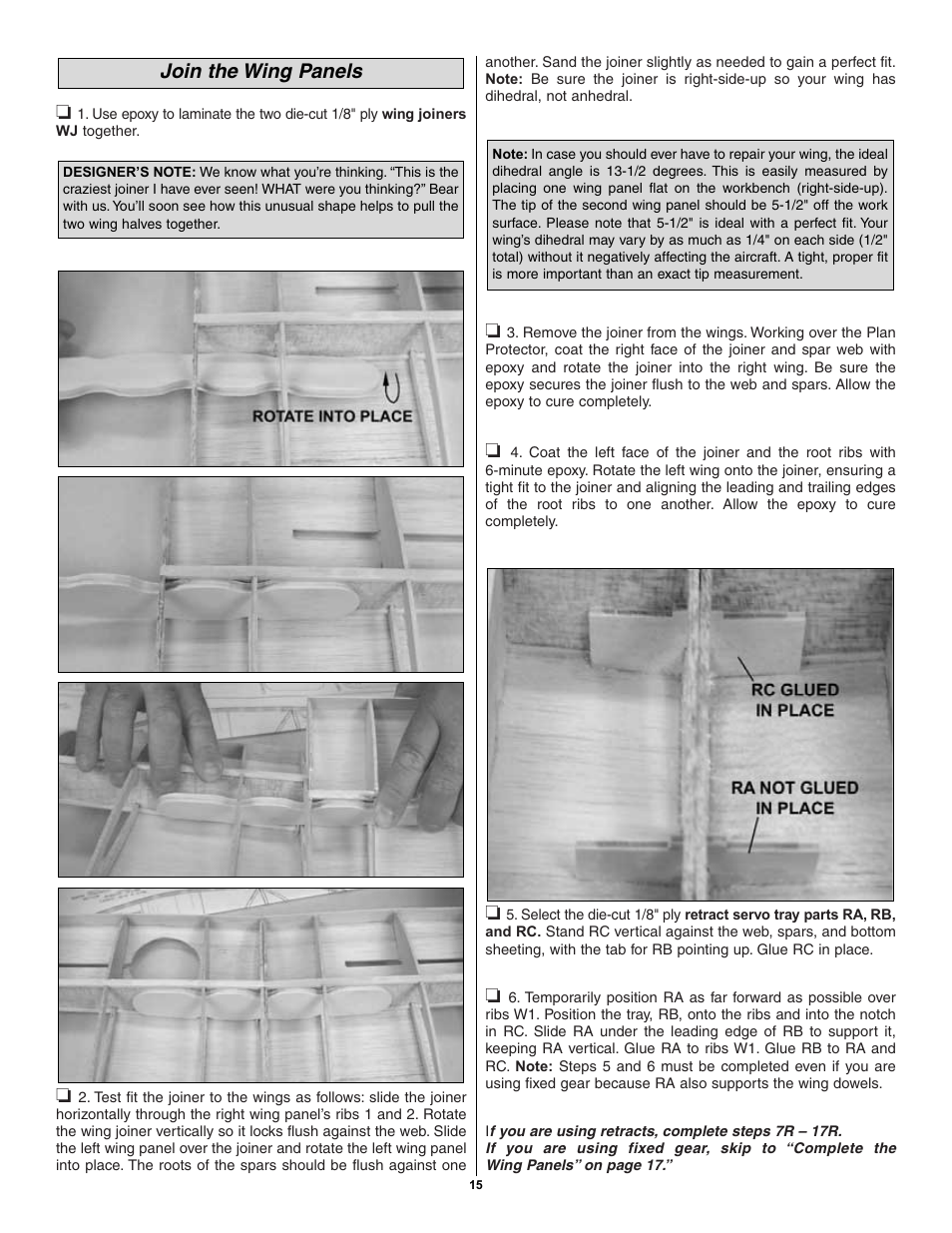 Join the wing panels | Great Planes Spitfire 40 Kit - GPMA0179 User Manual | Page 15 / 42