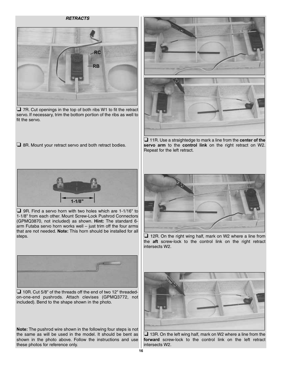 Great Planes Spitfire 40 Kit - GPMA0179 User Manual | Page 16 / 42