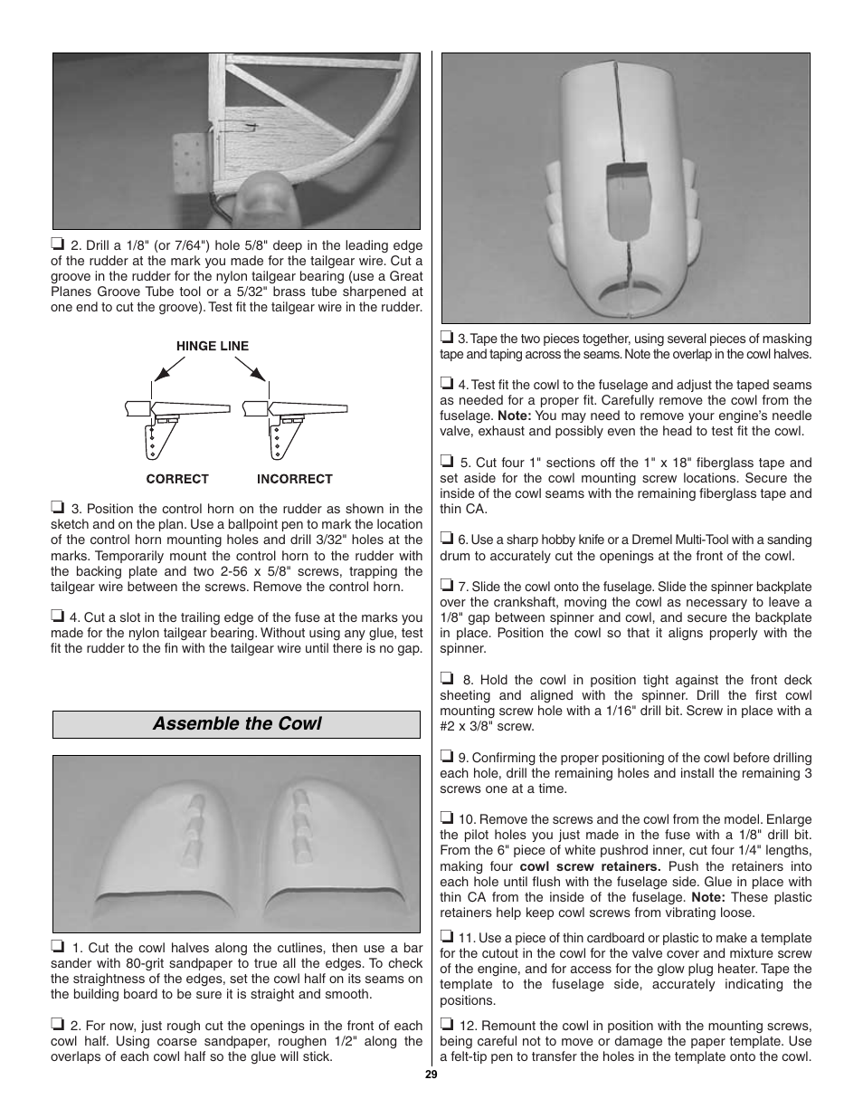 Assemble the cowl | Great Planes Spitfire 40 Kit - GPMA0179 User Manual | Page 29 / 42