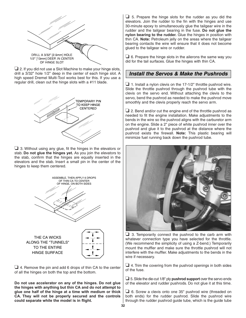 Install the servos & make the pushrods | Great Planes Spitfire 40 Kit - GPMA0179 User Manual | Page 32 / 42