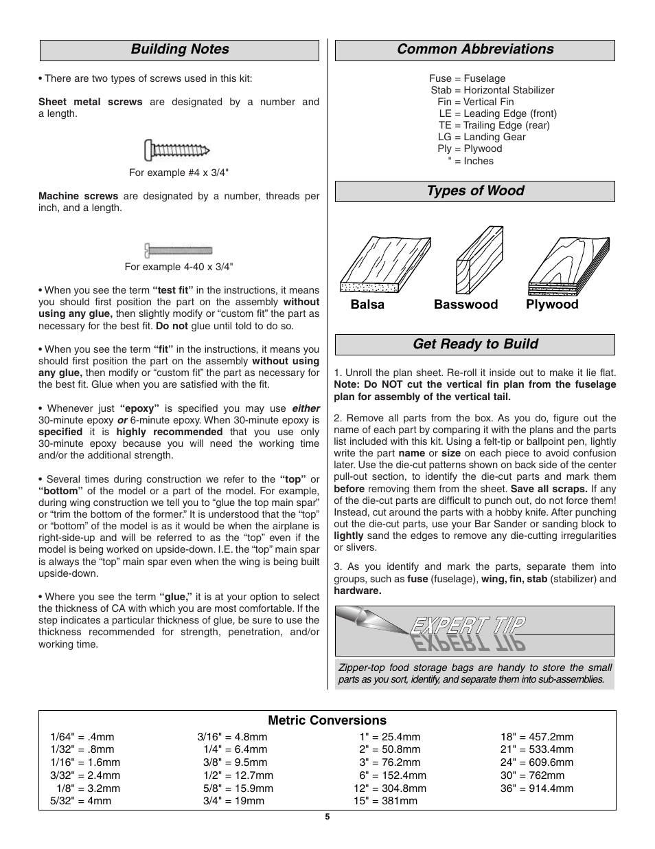 Great Planes Spitfire 40 Kit - GPMA0179 User Manual | Page 5 / 42