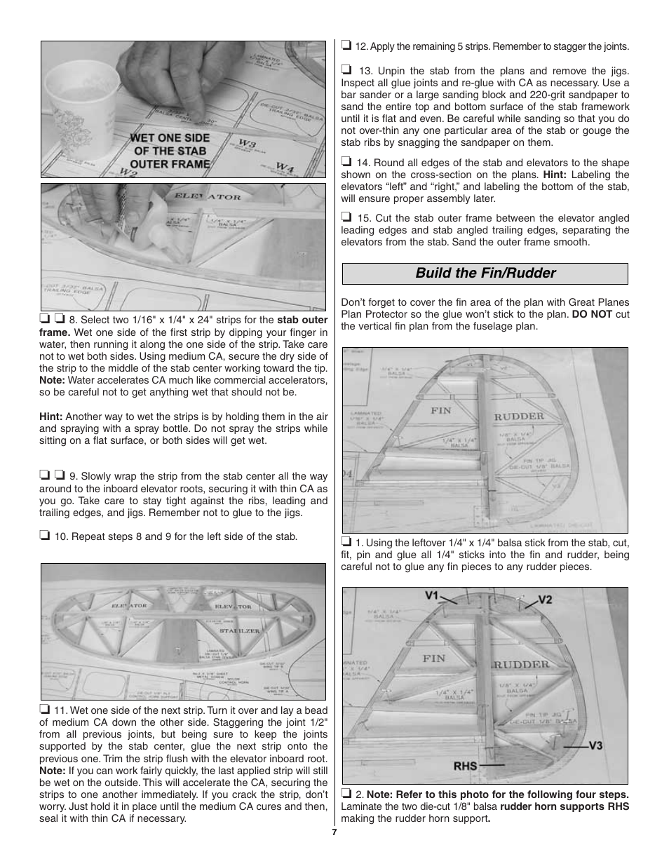 Build the fin/rudder | Great Planes Spitfire 40 Kit - GPMA0179 User Manual | Page 7 / 42