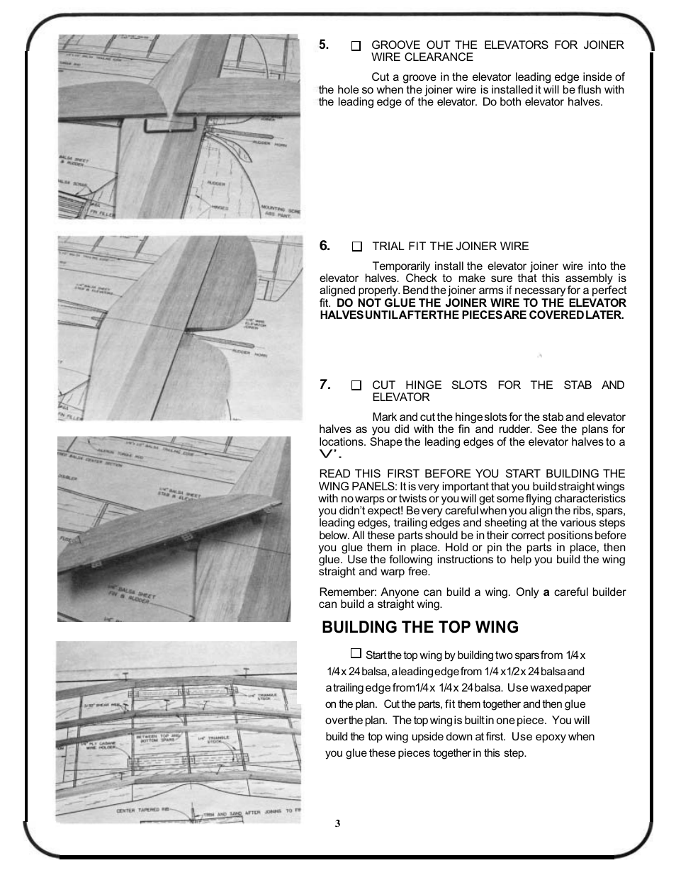Building the top wing | Great Planes Sportster Bipe 40 Kit - GPMA0510 User Manual | Page 3 / 32