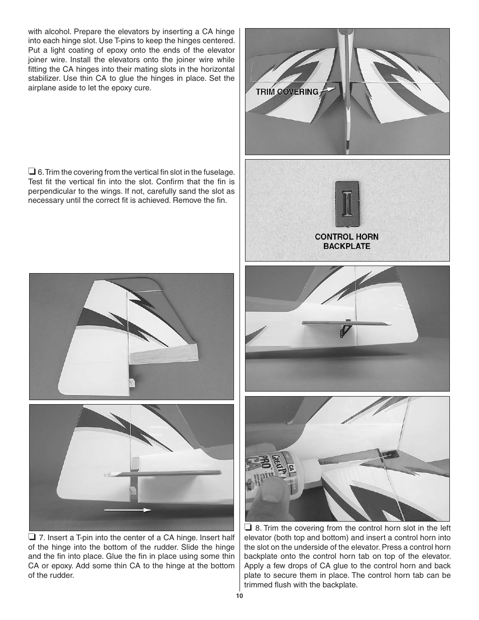 Great Planes SU-31 Sukhoi EP 3D ARF - GPMA1547 User Manual | Page 10 / 24