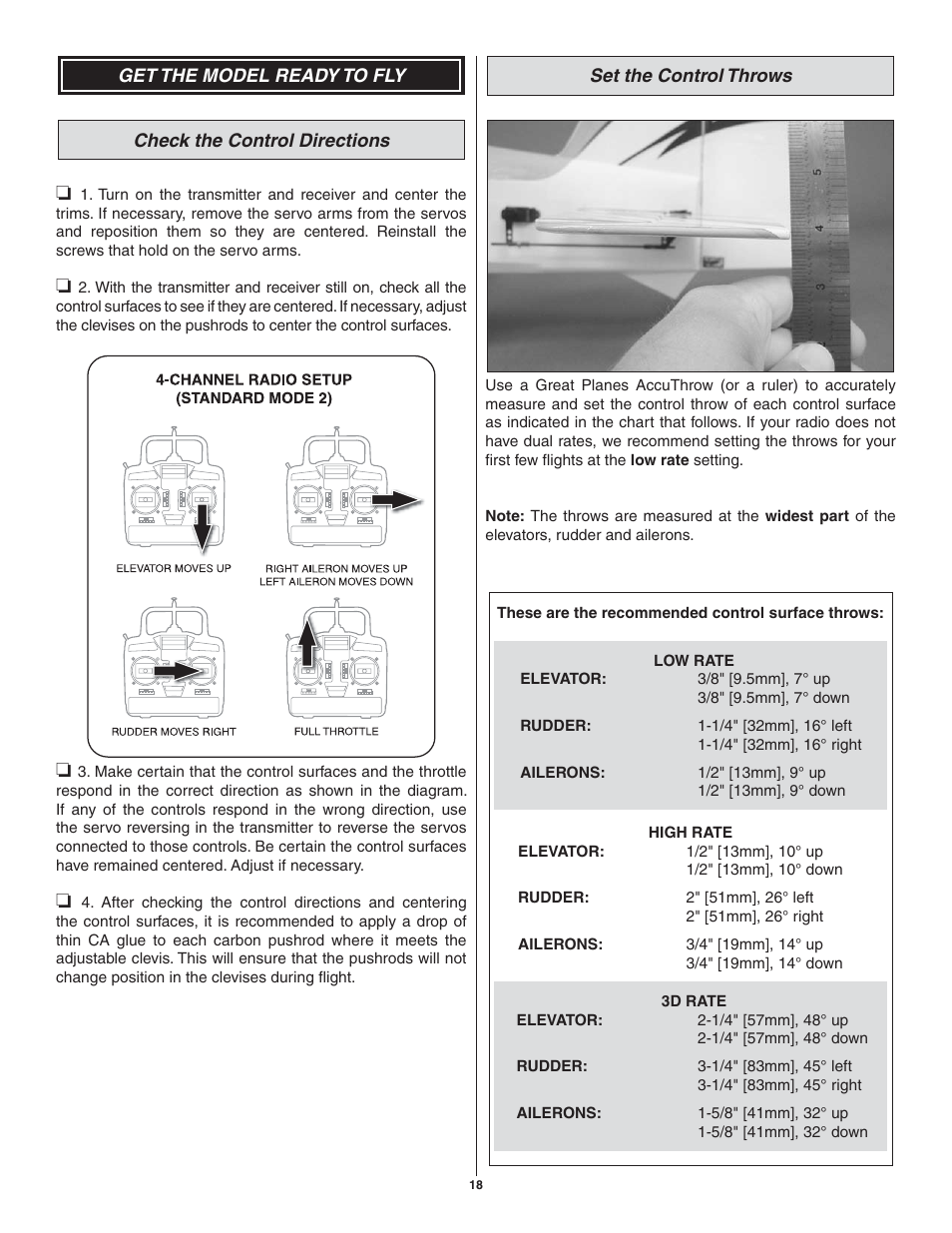 Great Planes SU-31 Sukhoi EP 3D ARF - GPMA1547 User Manual | Page 18 / 24