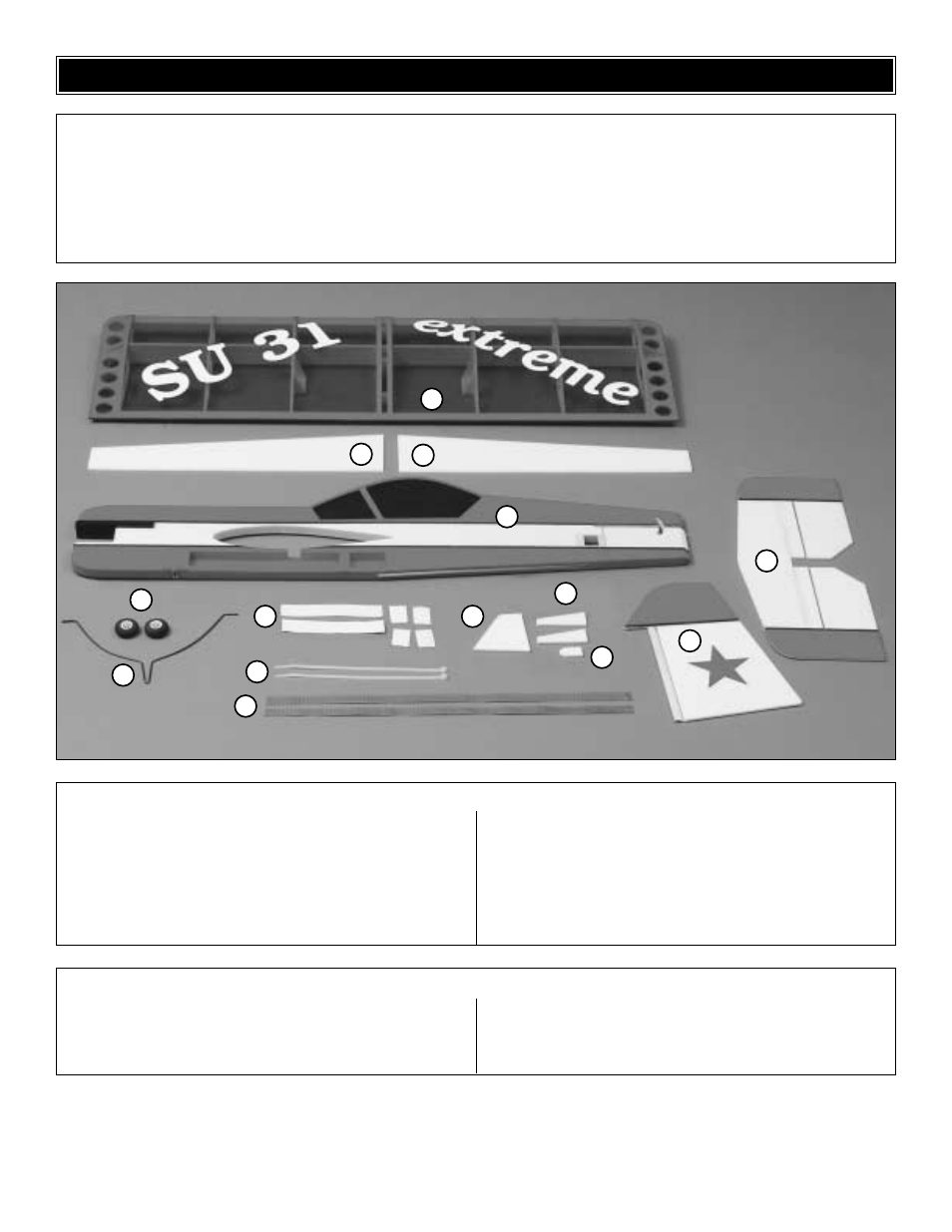 Kit contents | Great Planes Sukhoi SU-31 ARF - GPMA1185 User Manual | Page 5 / 16