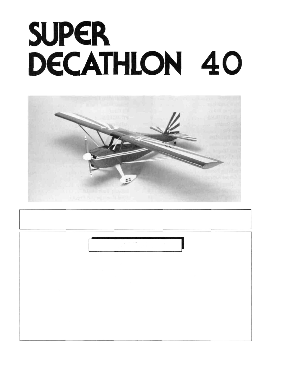 Great Planes Super Decathlon 40 Kit - GPMA0185 User Manual | 44 pages