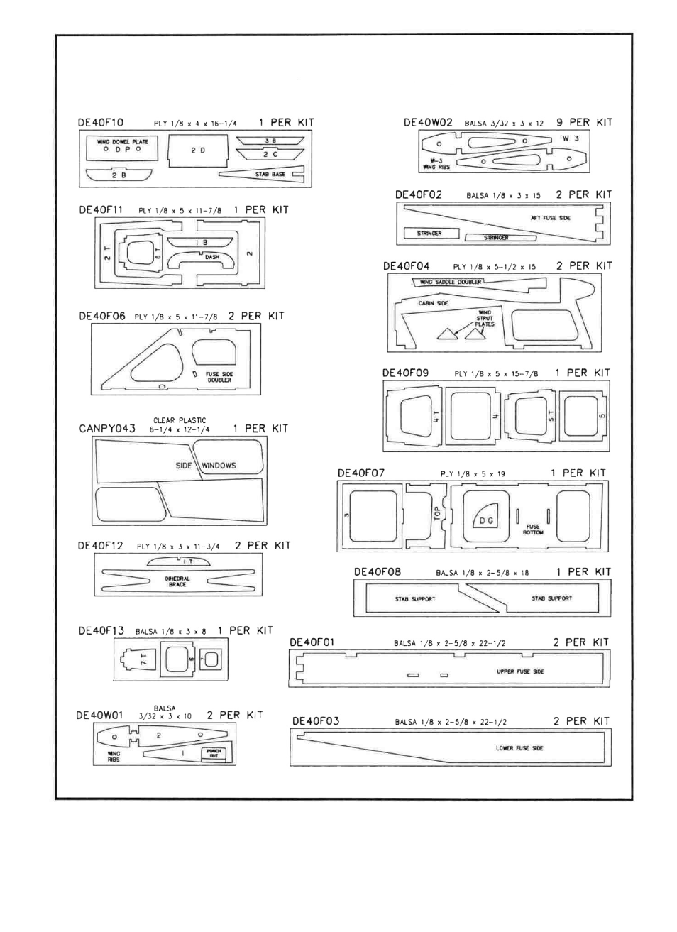 Die patterns | Great Planes Super Decathlon 40 Kit - GPMA0185 User Manual | Page 4 / 44