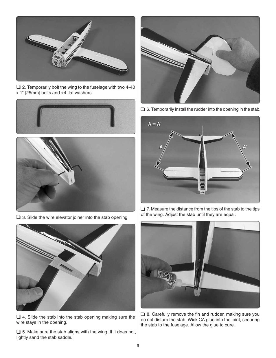 Great Planes Super Stearman EP ARF - GPMA1150 User Manual | Page 9 / 24