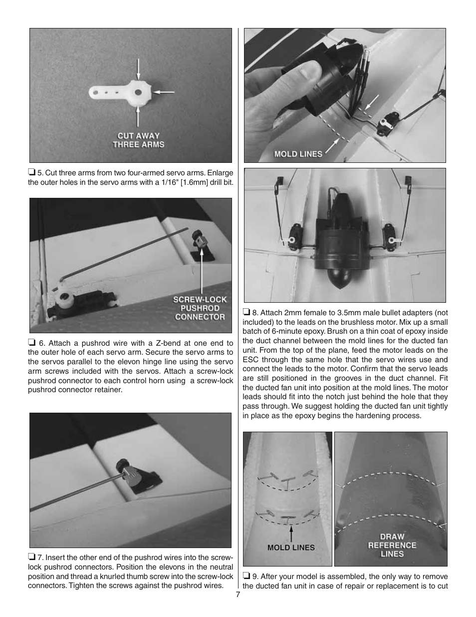 Great Planes Synapse EDF ARF - GPMA1870 User Manual | Page 7 / 12