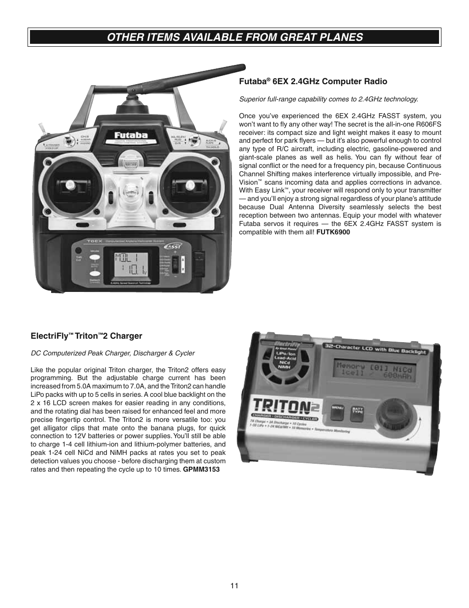 Other items available from great planes | Great Planes Synapse EDF Rx-R - GPMA6000 User Manual | Page 11 / 12