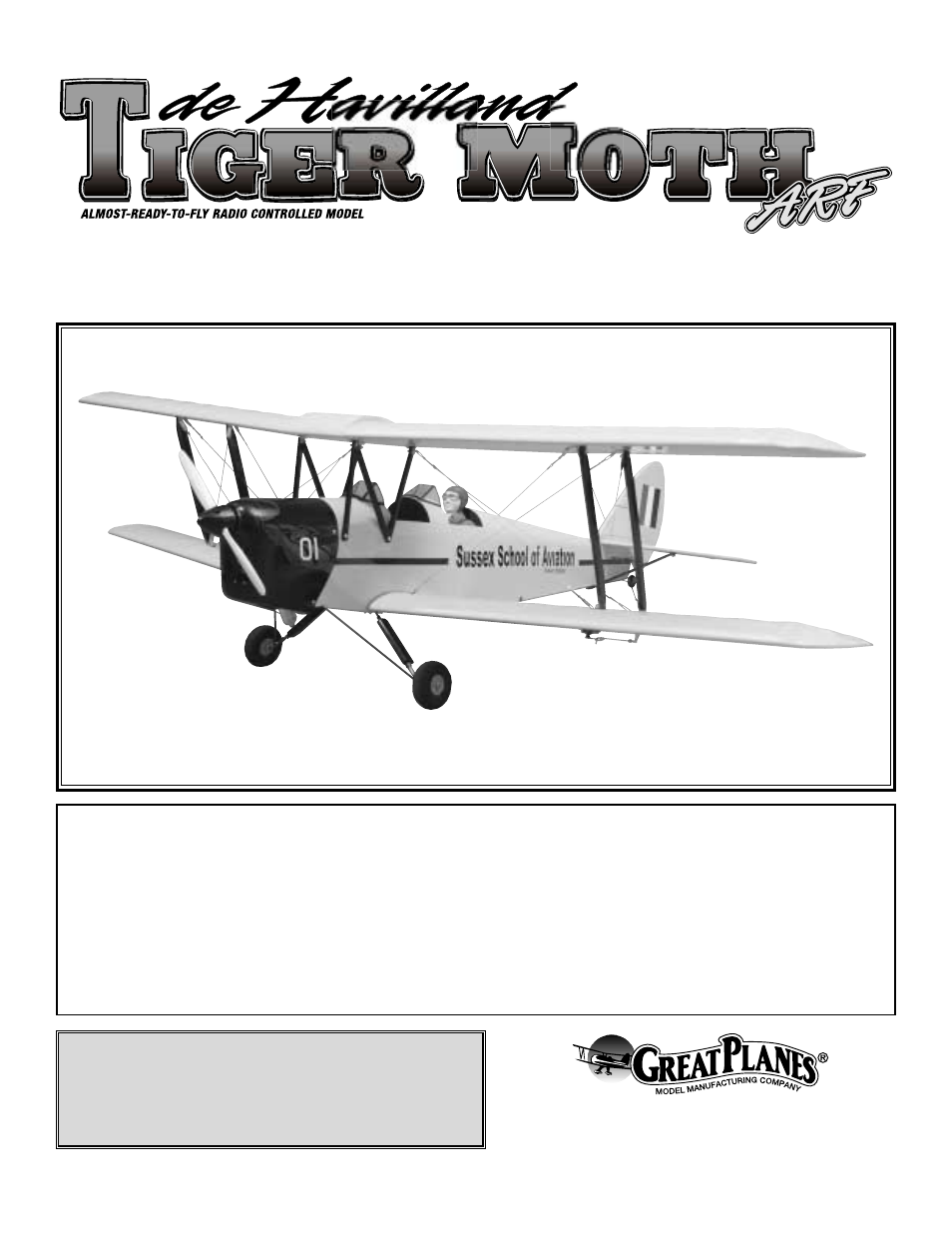 Great Planes Tiger Moth 60 ARF - GPMA1330 User Manual | 28 pages