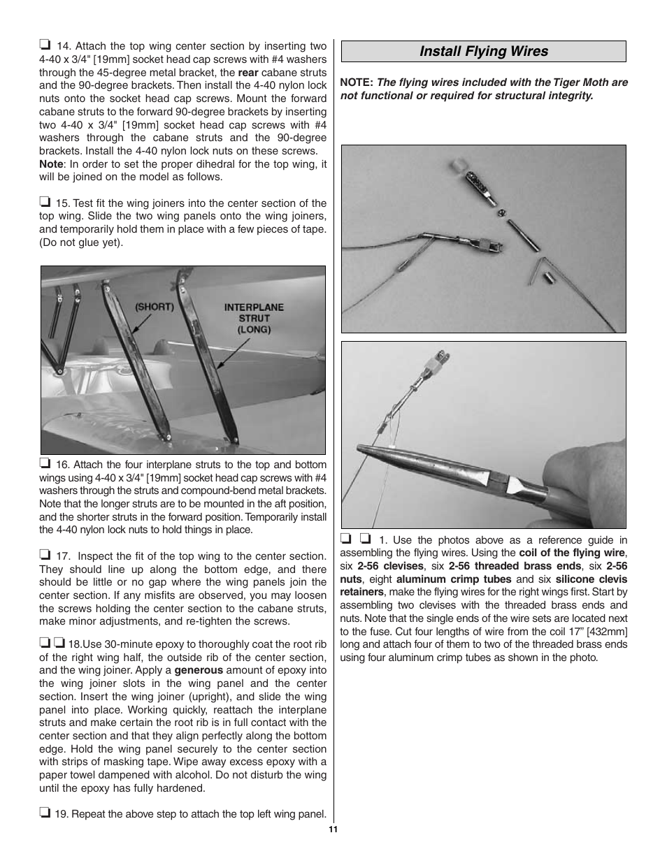 Great Planes Tiger Moth 60 ARF - GPMA1330 User Manual | Page 11 / 28