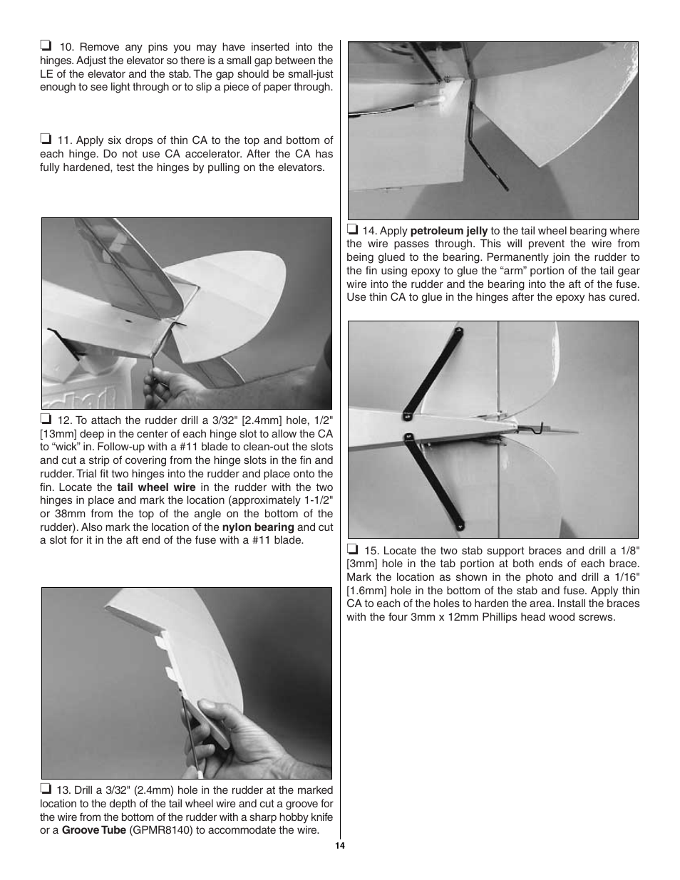 Great Planes Tiger Moth 60 ARF - GPMA1330 User Manual | Page 14 / 28