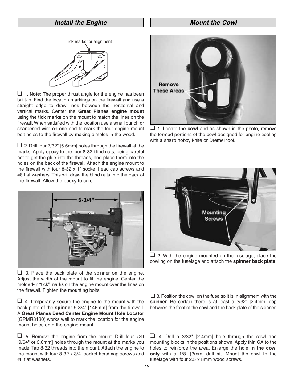 Great Planes Tiger Moth 60 ARF - GPMA1330 User Manual | Page 15 / 28
