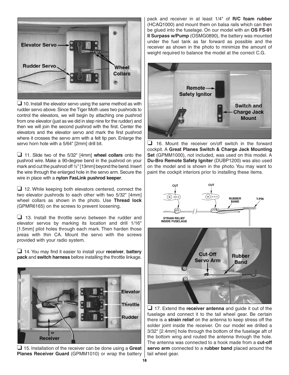 Great Planes Tiger Moth 60 ARF - GPMA1330 User Manual | Page 18 / 28