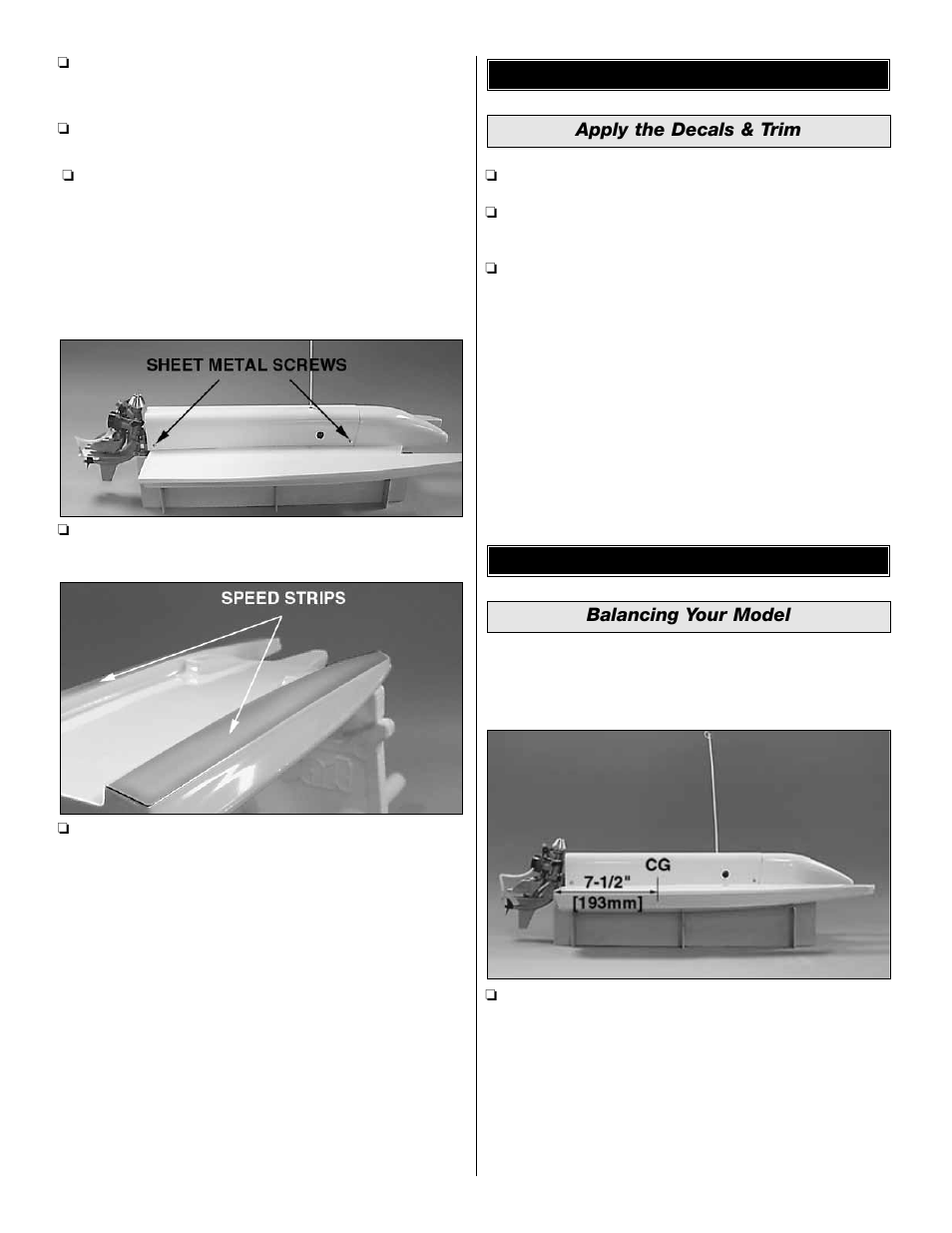 Final preparations, Finishing | Great Planes Top Speed - GPMB1050 User Manual | Page 12 / 16