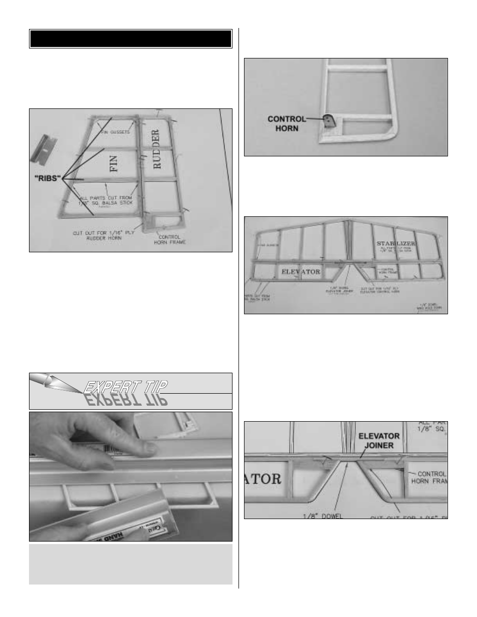 Build the tail surfaces | Great Planes Tutor Park Flyer Kit- GPMA0002 User Manual | Page 7 / 24
