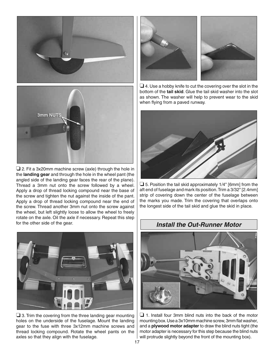 Install the out-runner motor | Great Planes Ultimate 3D E-Performance ARF - GPMA1546 User Manual | Page 17 / 28
