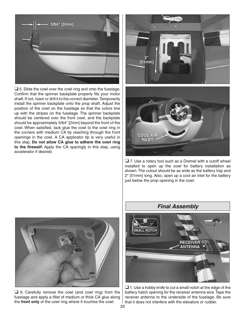 Final assembly | Great Planes Ultimate 3D E-Performance ARF - GPMA1546 User Manual | Page 20 / 28