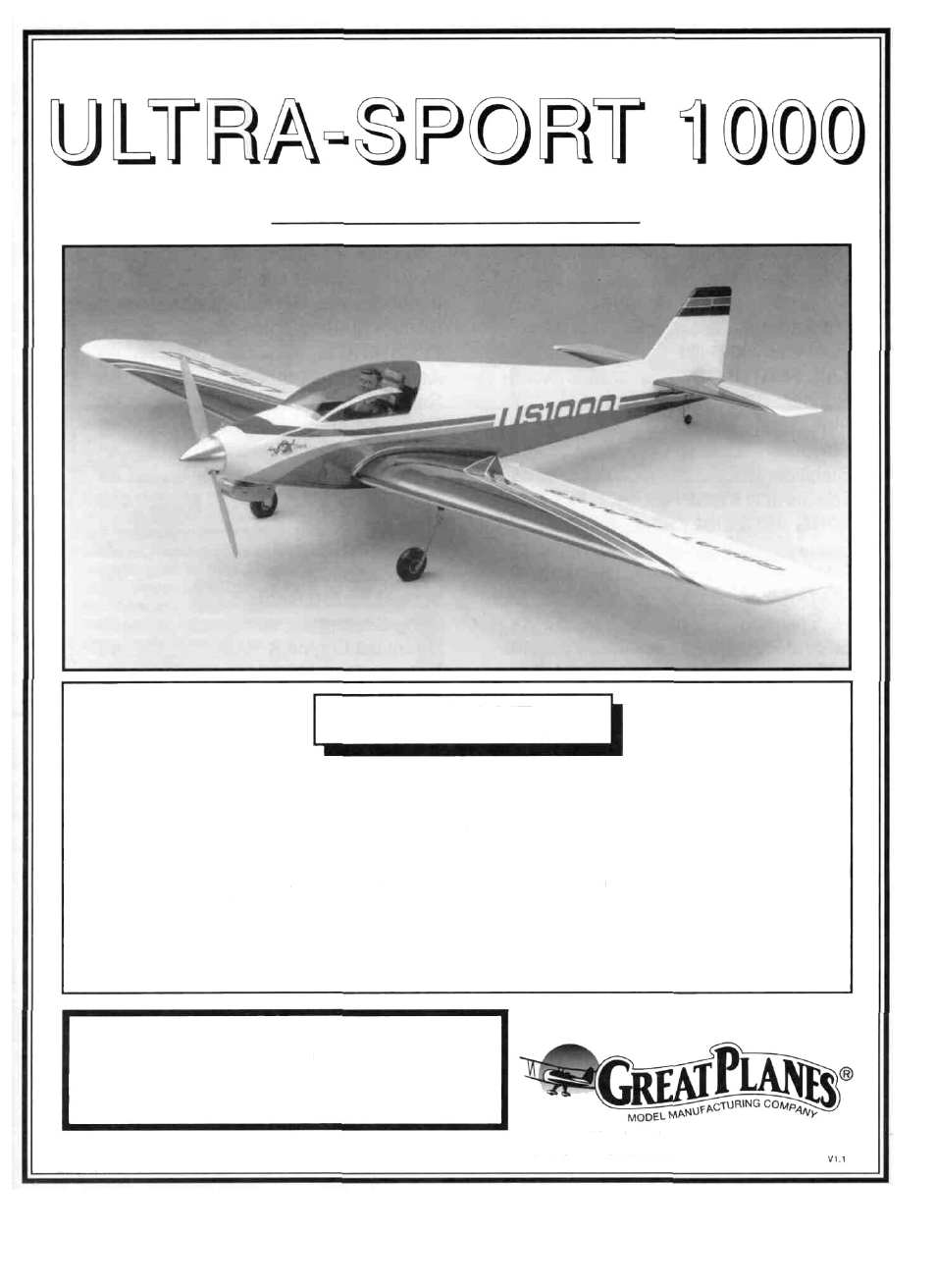 Great Planes Ultra Sport 1000 Kit - GPMA0425 User Manual | 59 pages