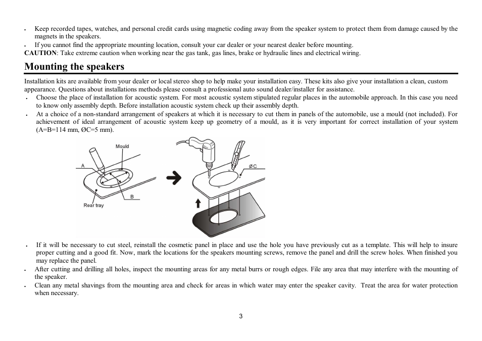 Mounting the speakers | Hyundai H-CSA503 User Manual | Page 3 / 11