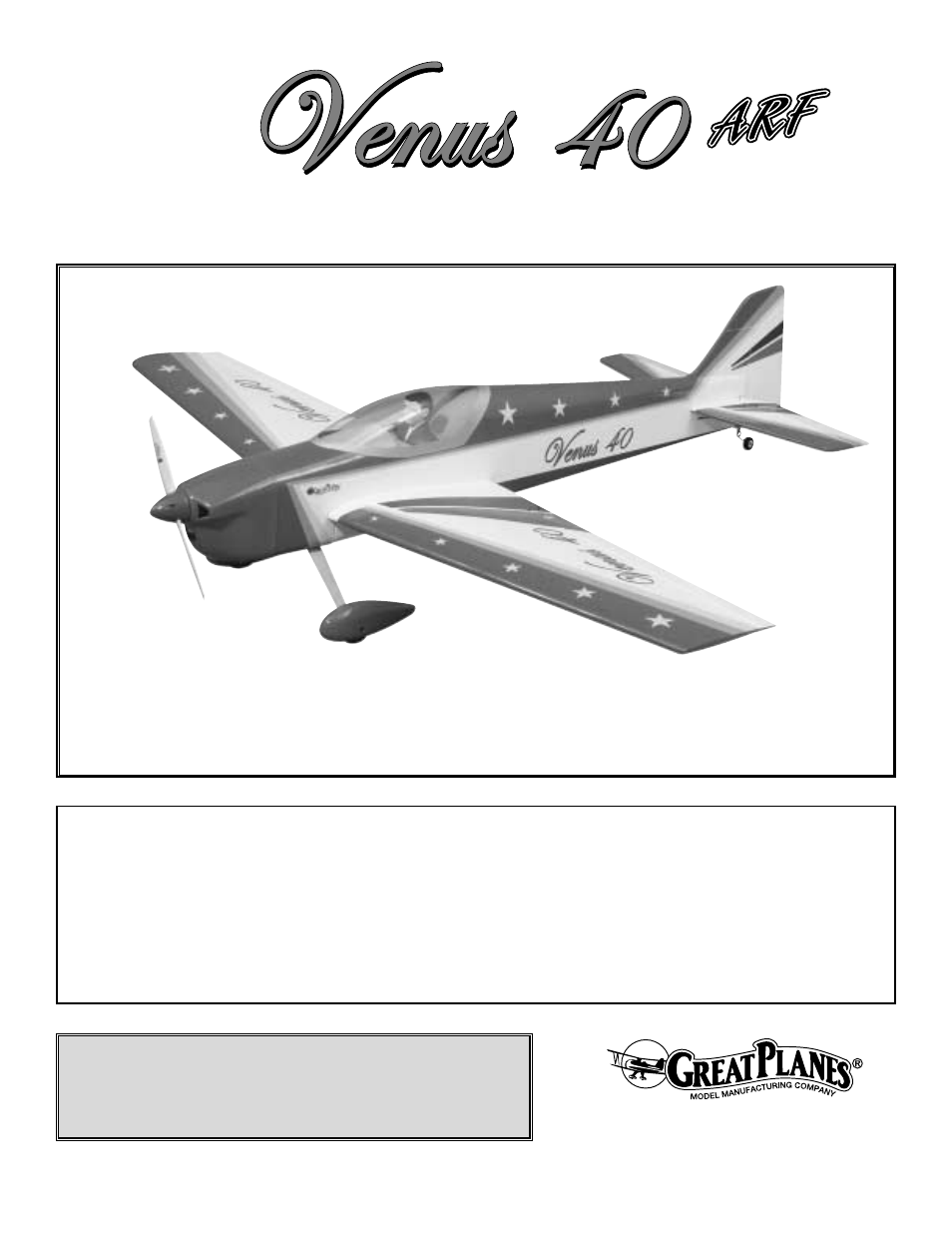 Great Planes Venus 40 ARF - GPMA1025 User Manual | 28 pages