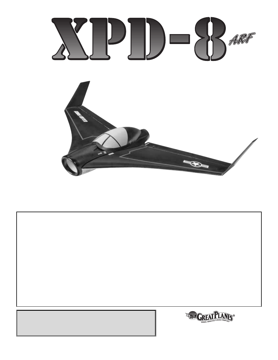 Great Planes XPD-8 Ducted Fan ARF - GPMA1865 User Manual | 16 pages