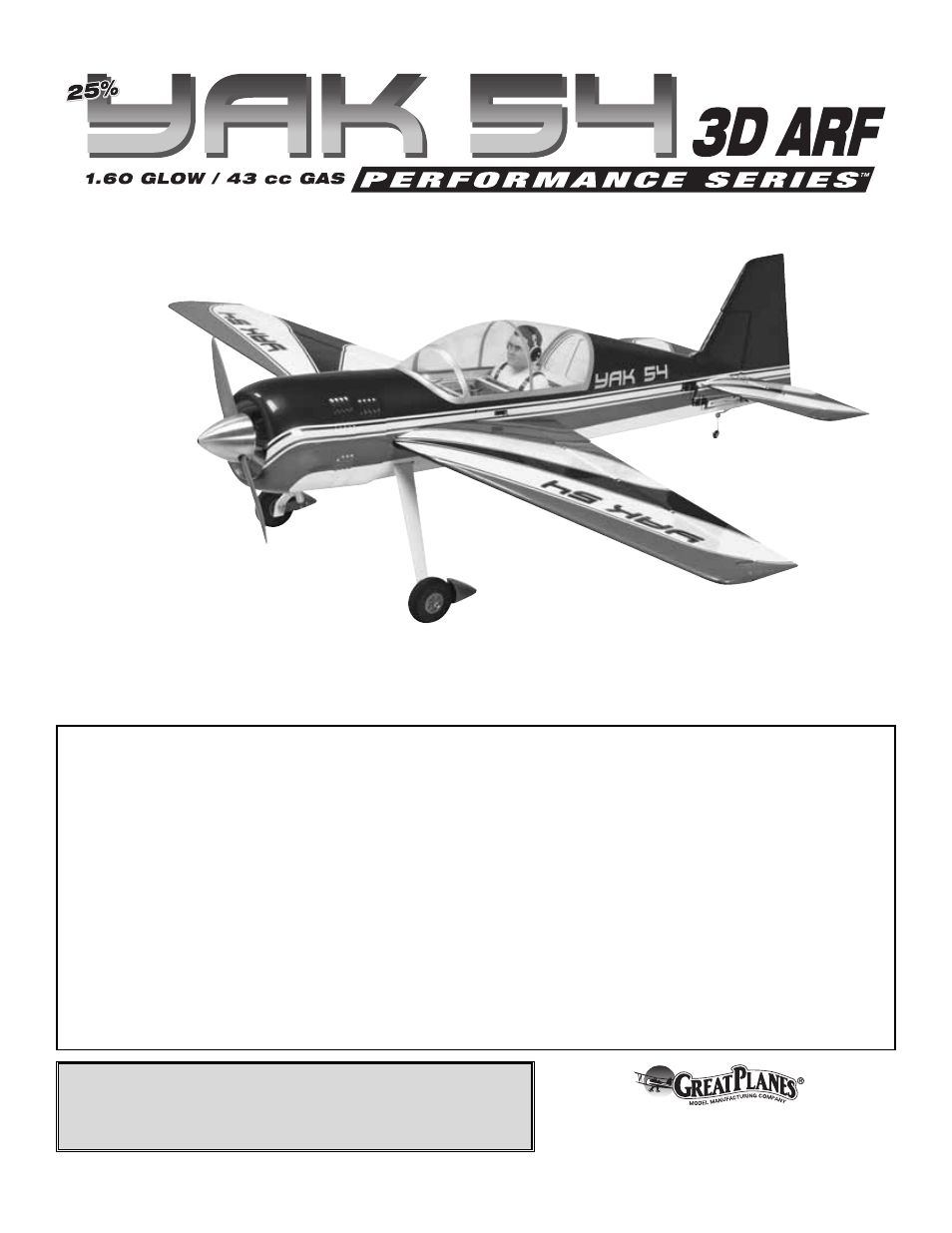 Great Planes Yak-54 1.60 ARF - GPMA1411 User Manual | 36 pages