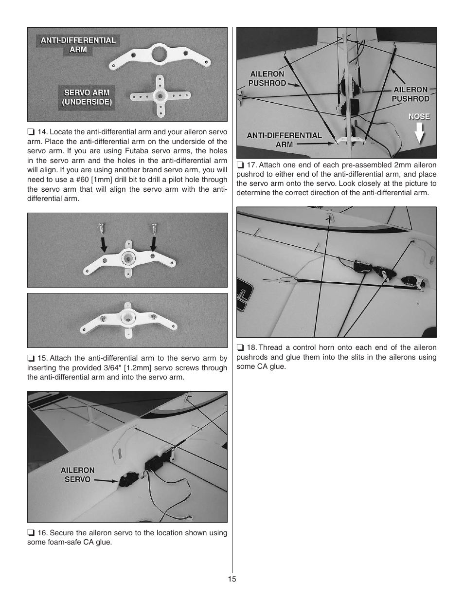 Great Planes Yak-54 3D Indoor EP ARF - GPMA1131 User Manual | Page 15 / 24
