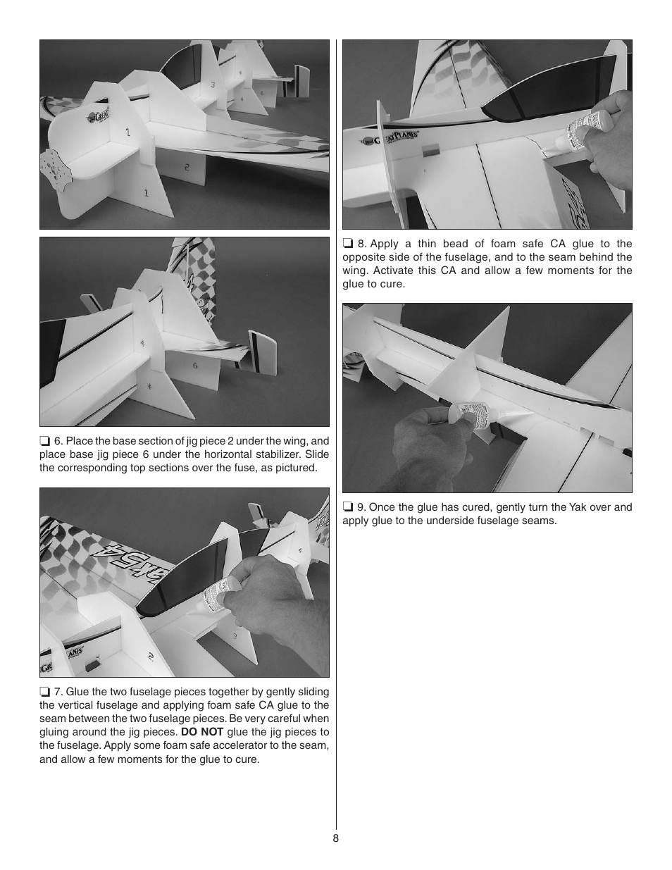 Great Planes Yak-54 3D Indoor EP ARF - GPMA1131 User Manual | Page 8 / 24