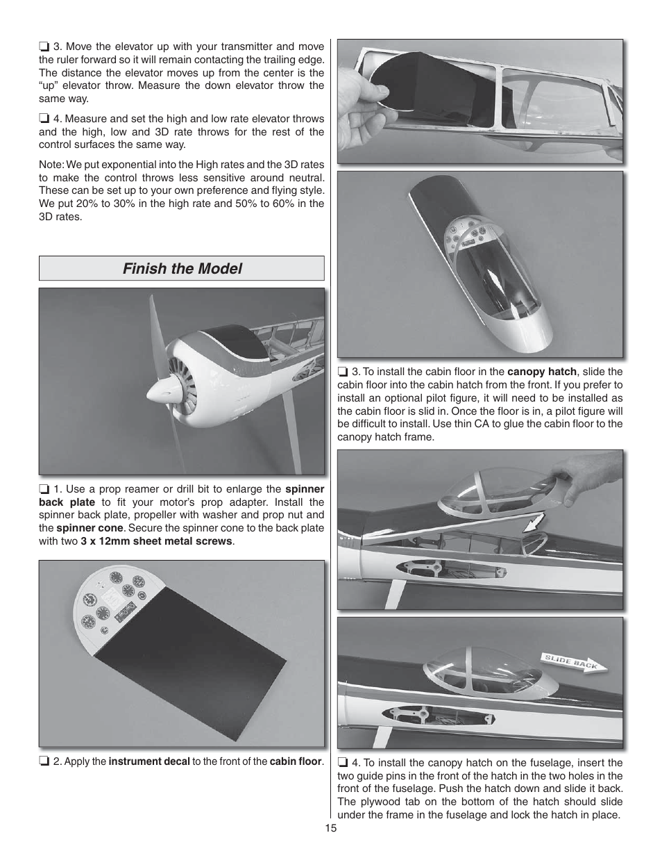 Finish the model | Great Planes Yak-55M EP ARF - GPMA1186 User Manual | Page 15 / 20
