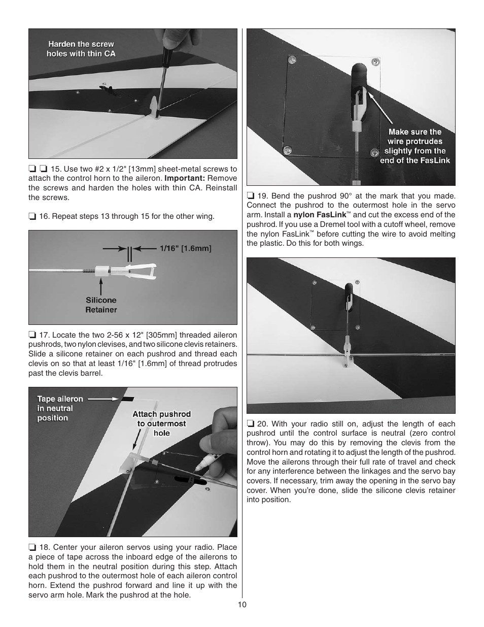 Great Planes Z526 Zlin Akrobat GP/EP ARF - GPMA1024 User Manual | Page 10 / 40