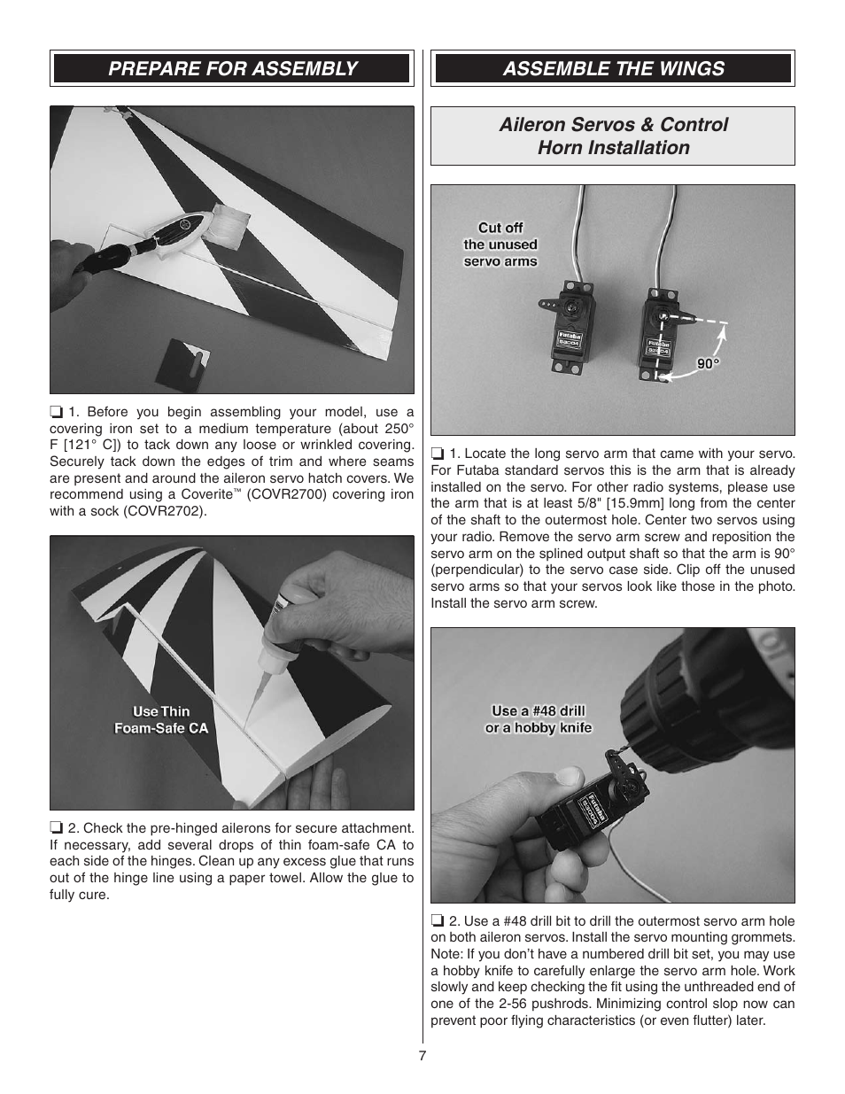 Prepare for assembly | Great Planes Z526 Zlin Akrobat GP/EP ARF - GPMA1024 User Manual | Page 7 / 40