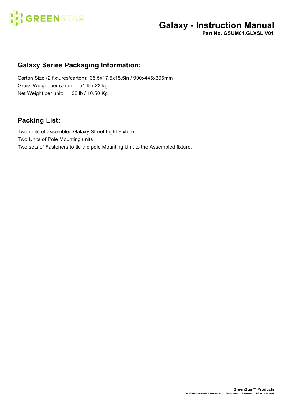 Galaxy - instruction manual | GreenStar Galaxy User Manual | Page 10 / 16
