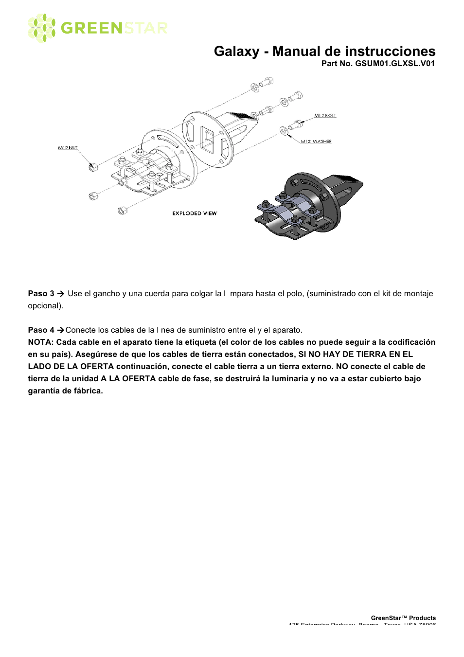 Galaxy - manual de instrucciones | GreenStar Galaxy User Manual | Page 12 / 15