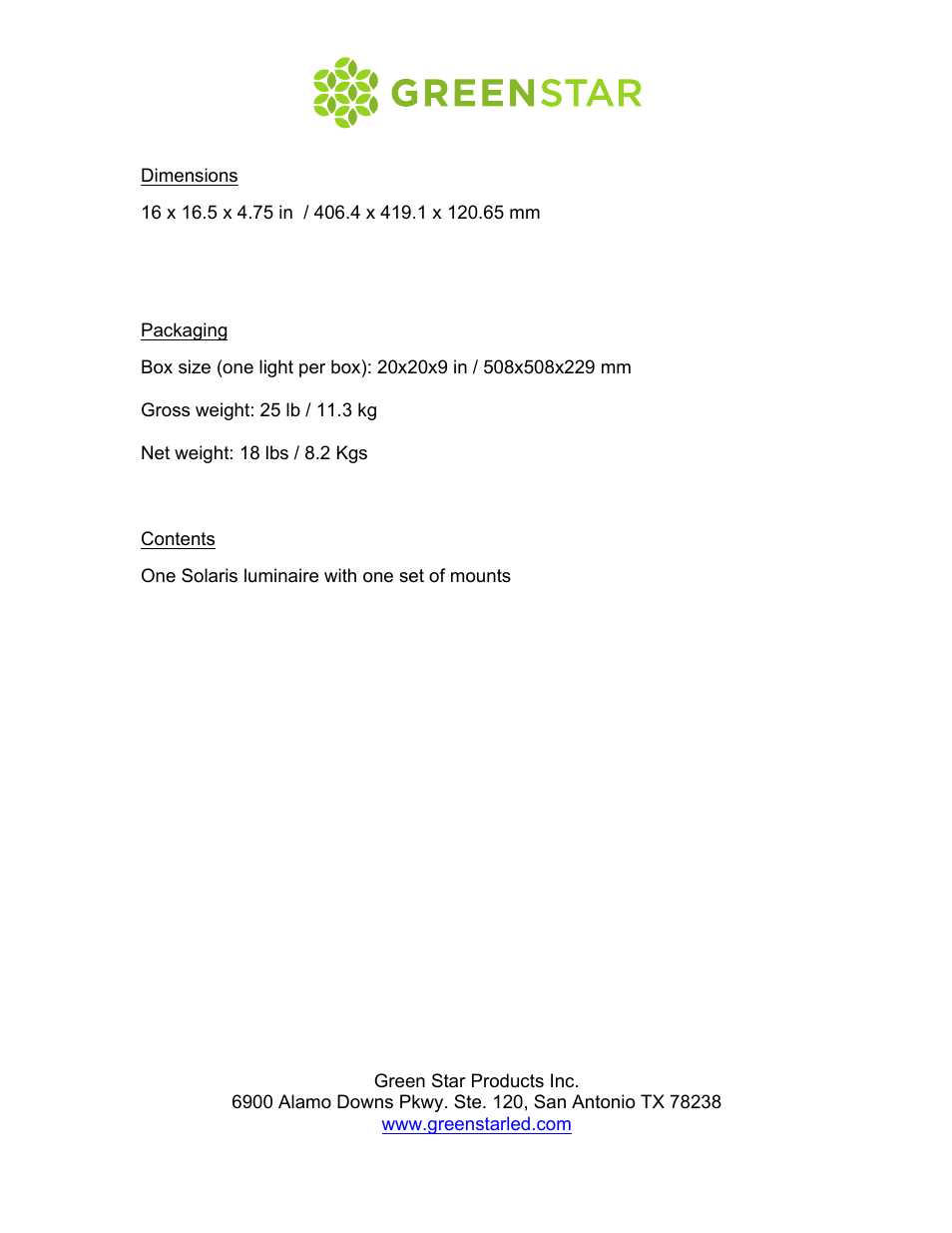 GreenStar Solaris User Manual | Page 8 / 13