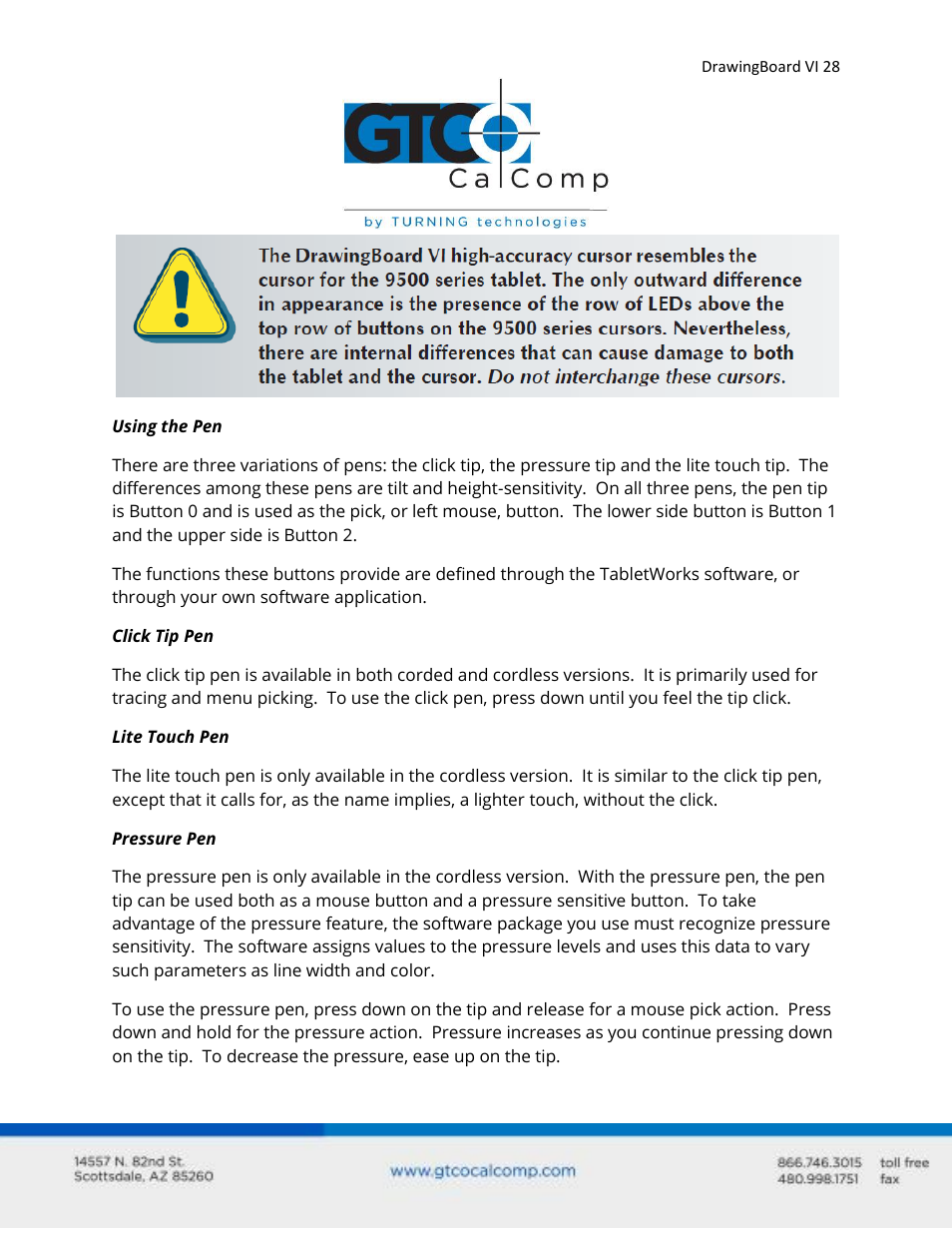 GTCO DrawingBoard VI - Users Guide User Manual | Page 28 / 52
