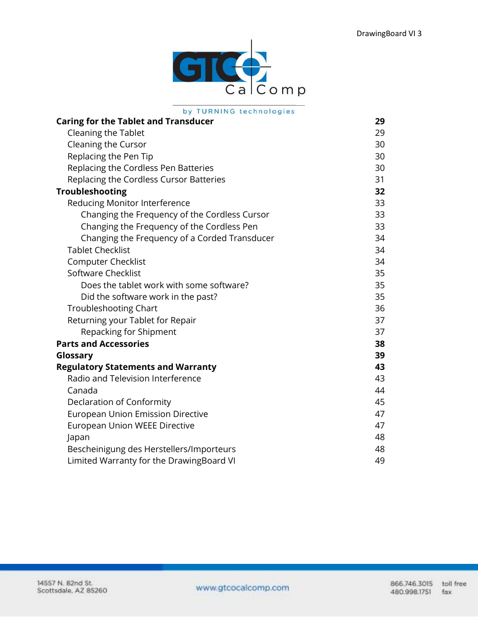 GTCO DrawingBoard VI - Users Guide User Manual | Page 3 / 52