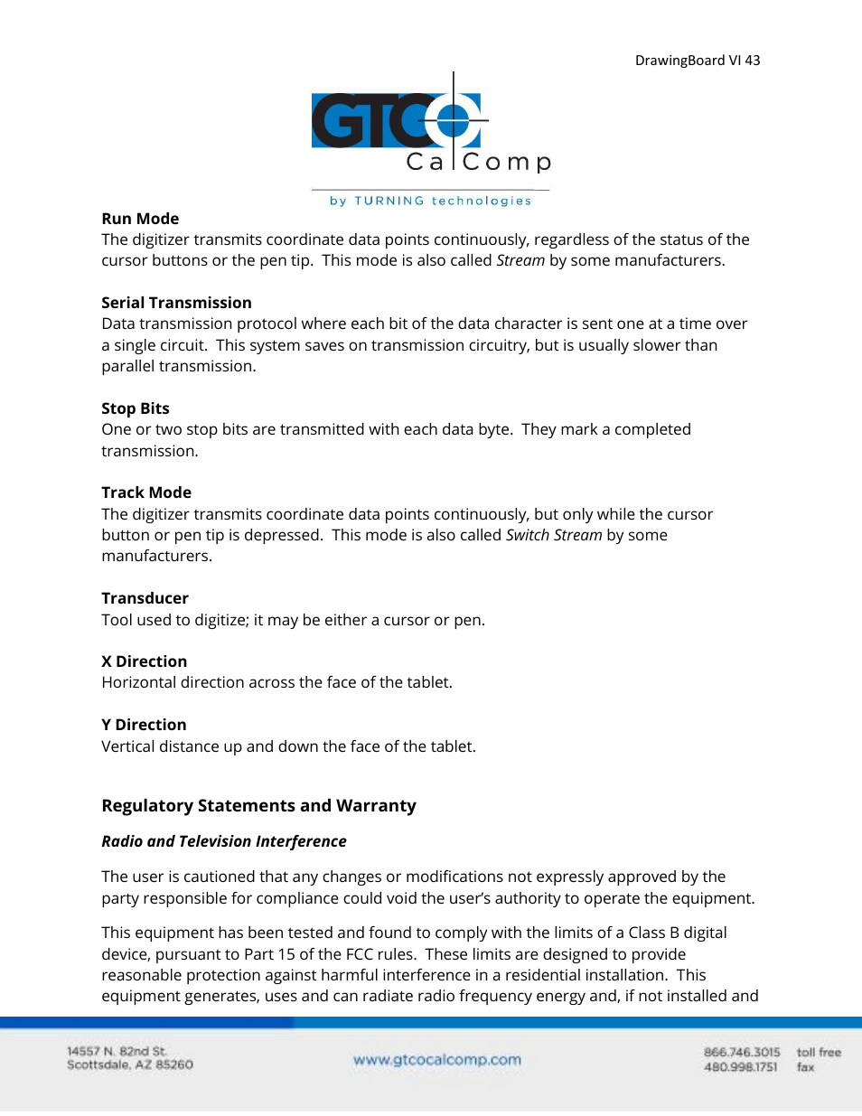 GTCO DrawingBoard VI - Users Guide User Manual | Page 43 / 52